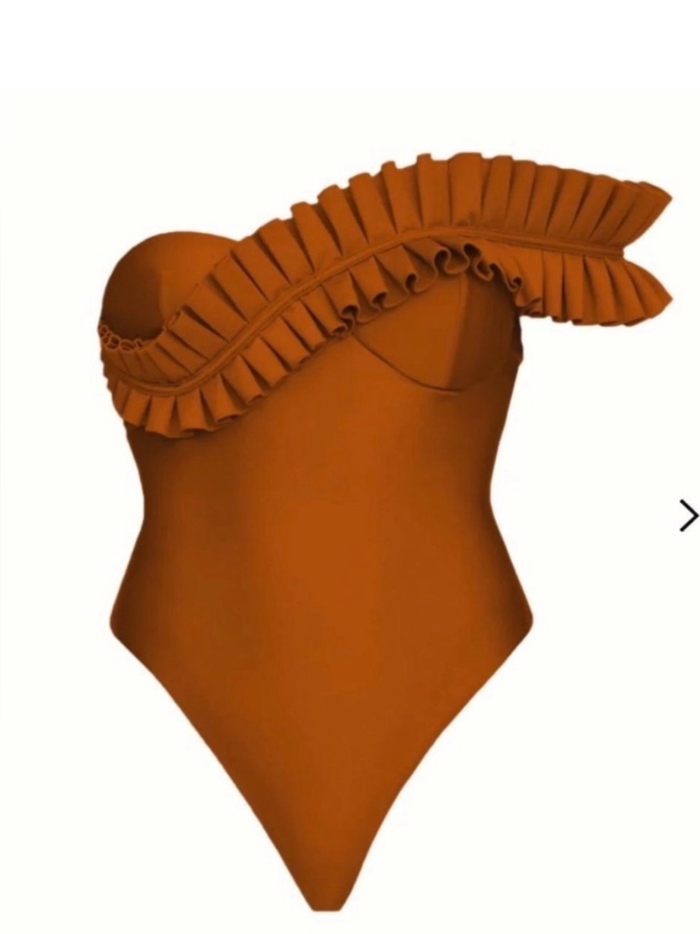 Andrea Iyamah Wine One-Shoulder Ruffle One-Piece Unique Swimsuit Size XXL - Picture 2 of 6